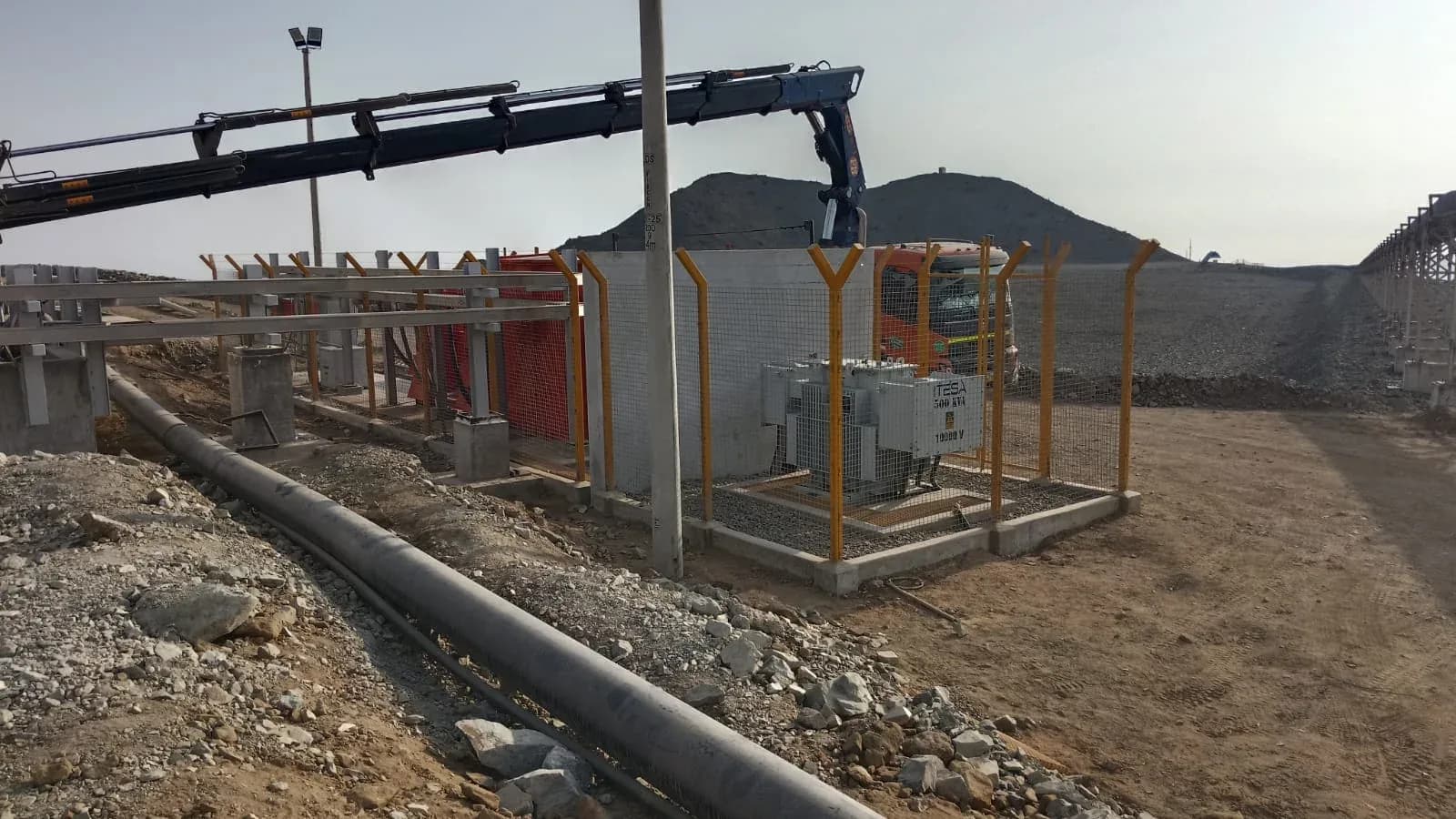 Sistema de bombeo de la planta de filtrado de relaves de Condestable en construcción