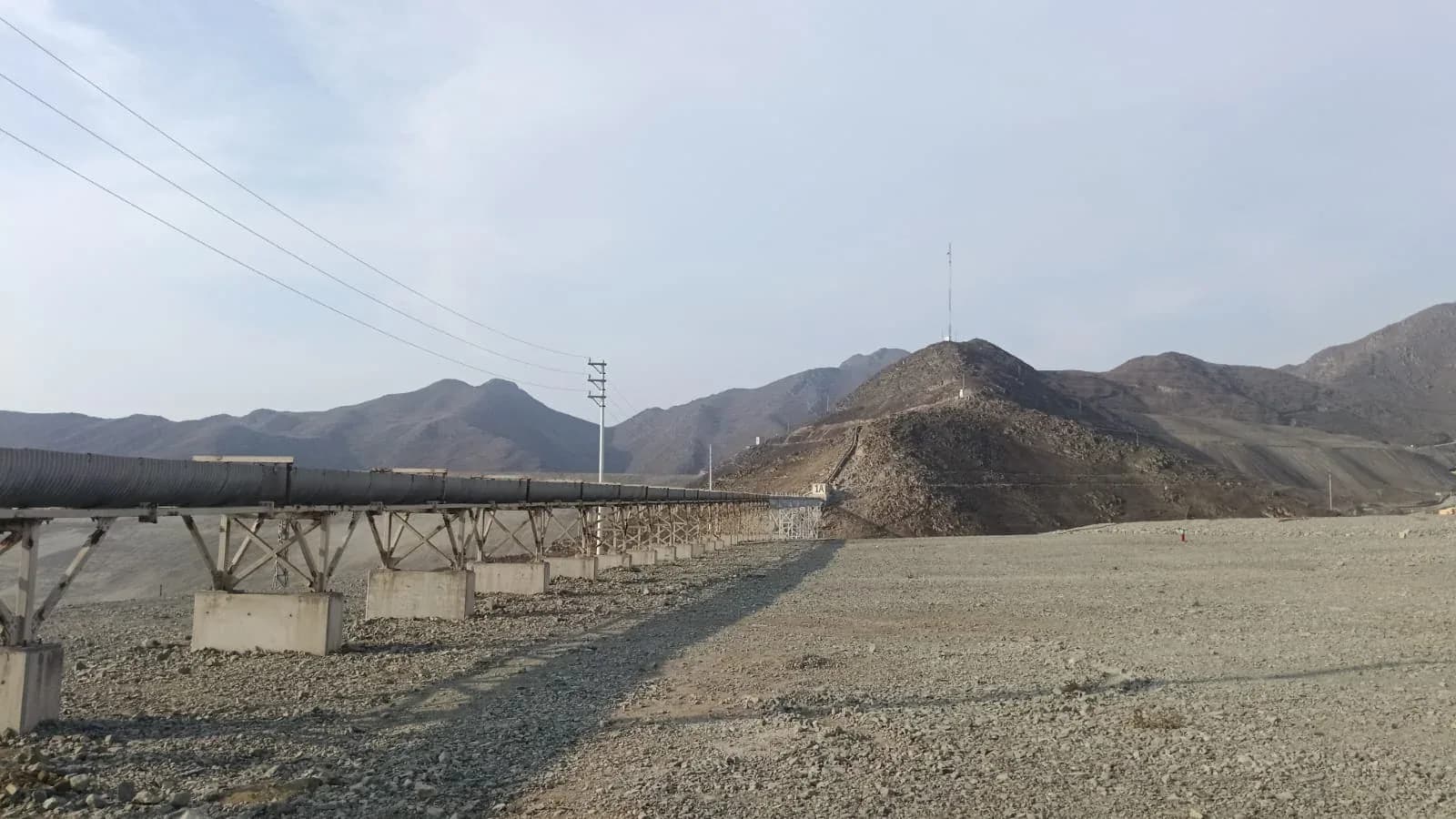 Recorrido terminado de la línea de relaves de Condestable