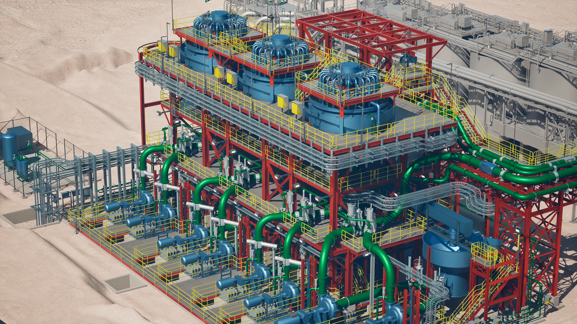 Modelo BIM 3D de proyecto de construcción minera