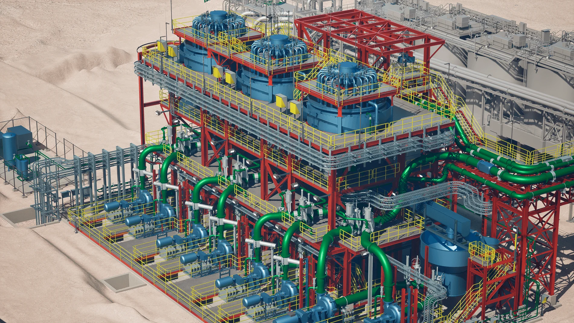 Modelo BIM 3D de proyecto de construcción minera